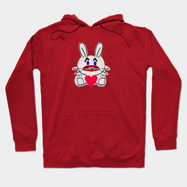 rabbit love you Hoodie by Bari-520